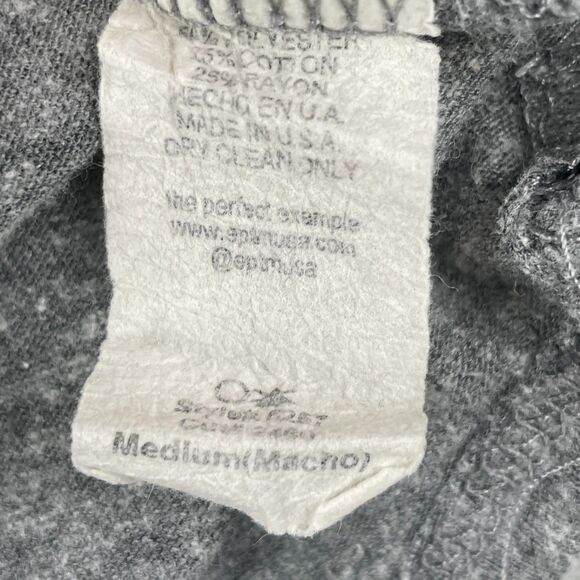 EPTM Shirt Mens M Heather Gray Longline Curved Hem Henley Short Sleeve Made USA - Picture 6 of 6